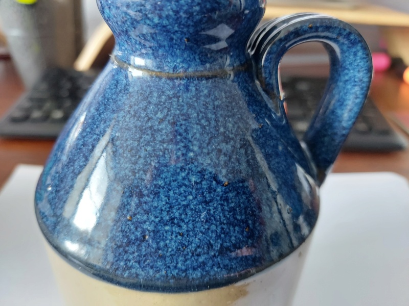 Stoneware bottle - blue top 20210424