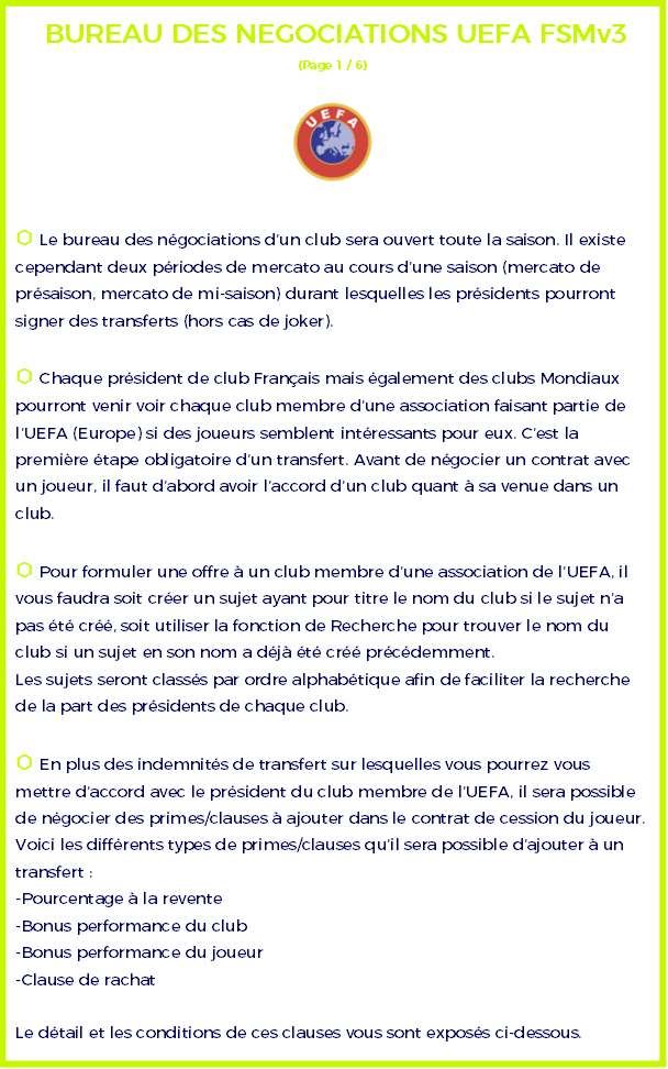 ⬡ Bureau des négociations UEFA ⬡ Bureau31