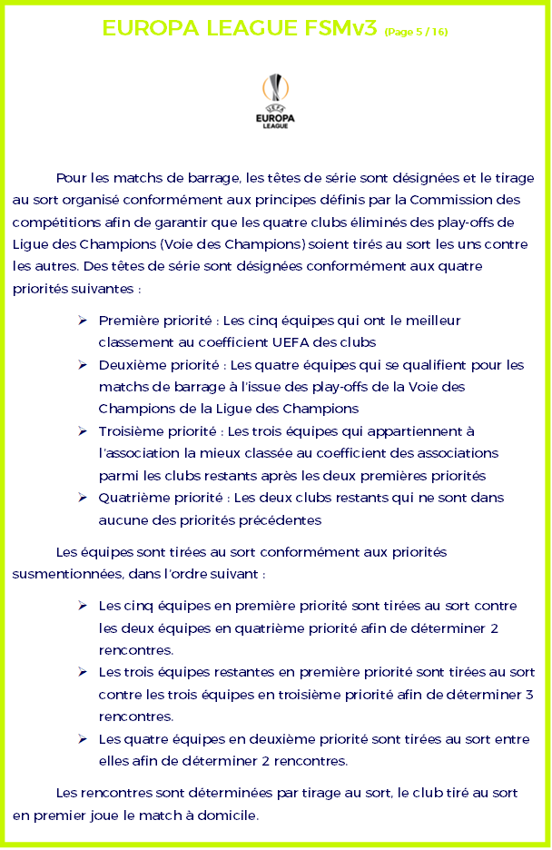 ⬡ Règlement Europa League ⬡ Europa15