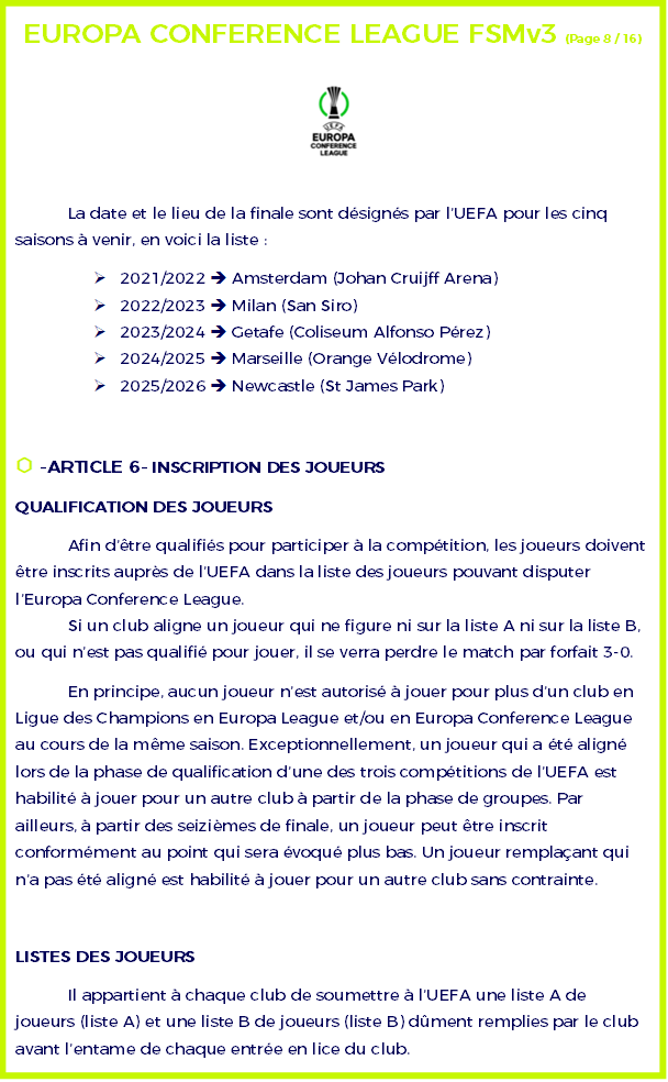 ⬡ Règlement Europa Conference League ⬡ Europa33