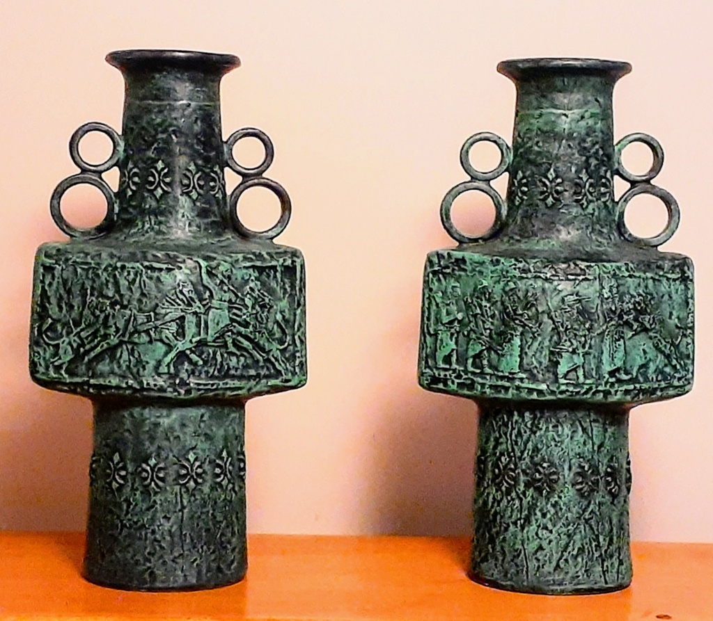 Fohrs Keramik "Antik" Vases, West Germany (Mid 20th C) 20210613