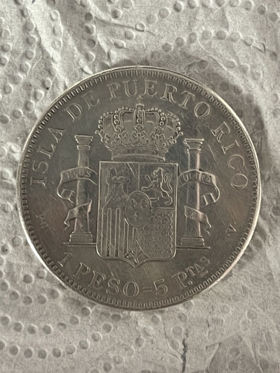 Puerto Rico 1 Peso=5Pesetas  Febd4110