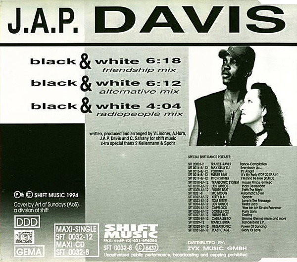 J.A.P. Davis - Black & White (CDM, Shift Music ‎– SFT 0032-8) ( 1994-????????-320Kbps) A349b910
