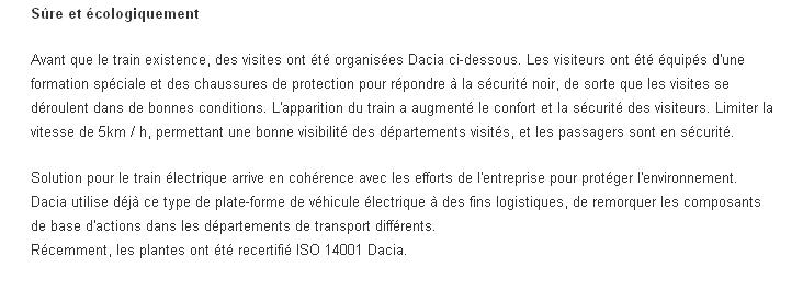 Salariés de Dacia et de leurs familles visitant les usines dans le train. Vist410