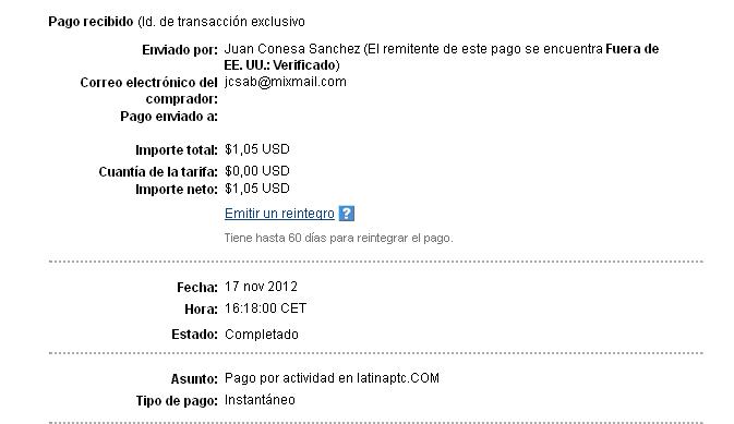4º pago LatinaPTC 1,05$ 4latin10