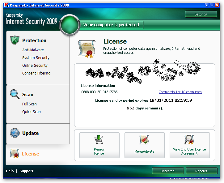 مفتاح لكسبرسكاى Kaspersky Internet Security 2009 لسنه 20011 وكله بالصور Sshot110