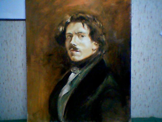 Delacroix - d'aprés son autoportrait (Huile) Emma_112