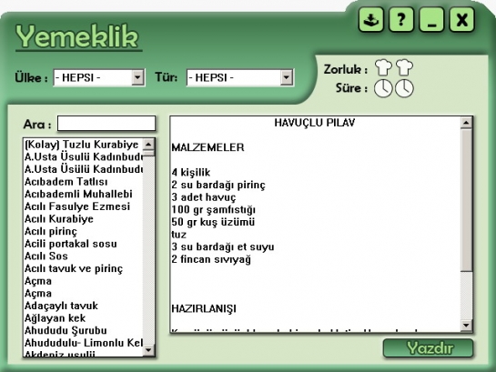 Yemek tarifleri programi Yemekt10