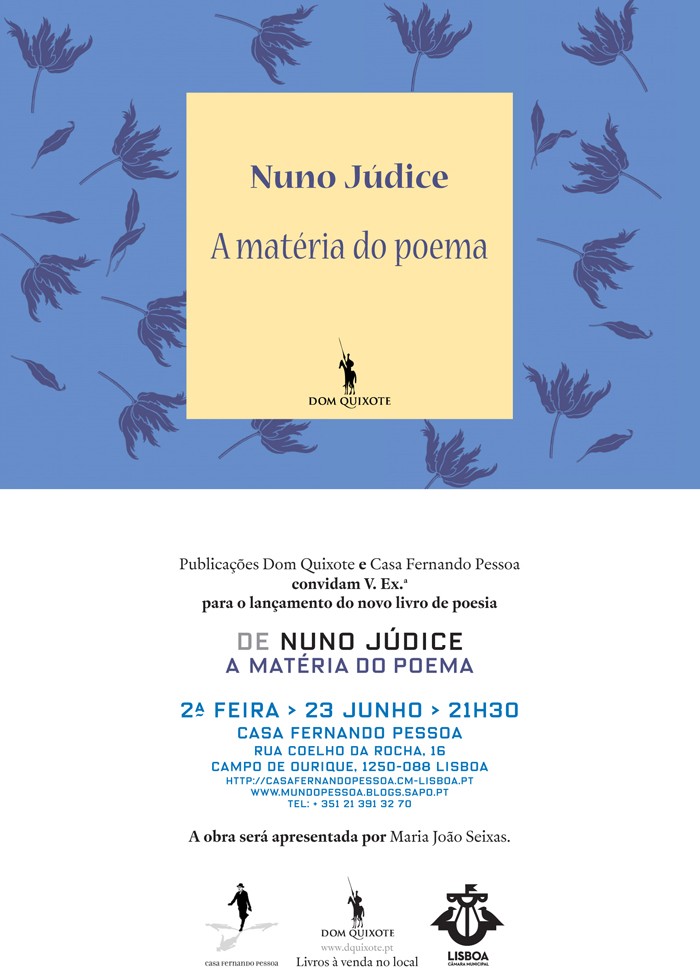 Apresentao do novo livro de poesia de Nuno Jdice A Matria do Poema A_matc10