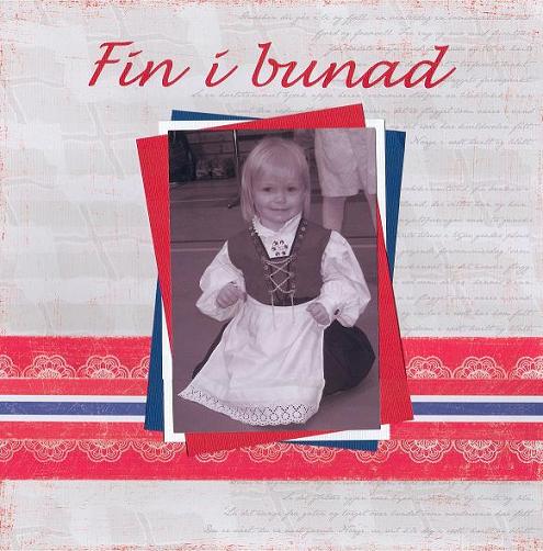 "Fin i bunad" - 1 bilde - Papirdesign Sara_f11