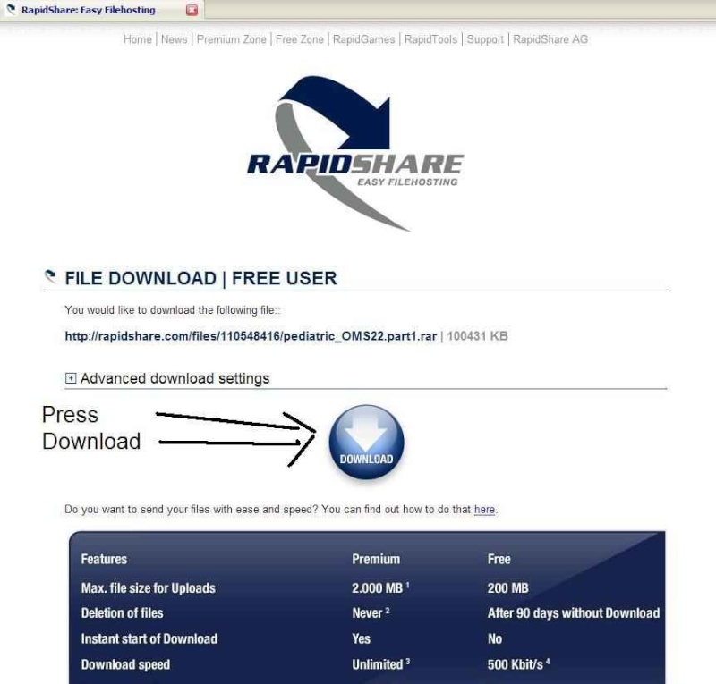 How to upload & download using the RAPIDSHARE 310
