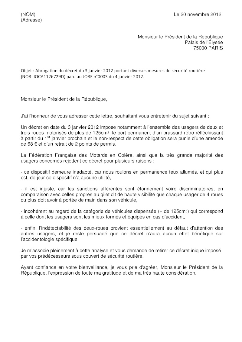 Monsieur le Président je vous fait une lettre ... Lettre12