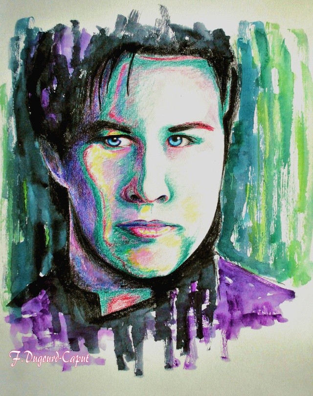 Portraits d'avril mixte crayons de couleur et aquarelle Ryan_110