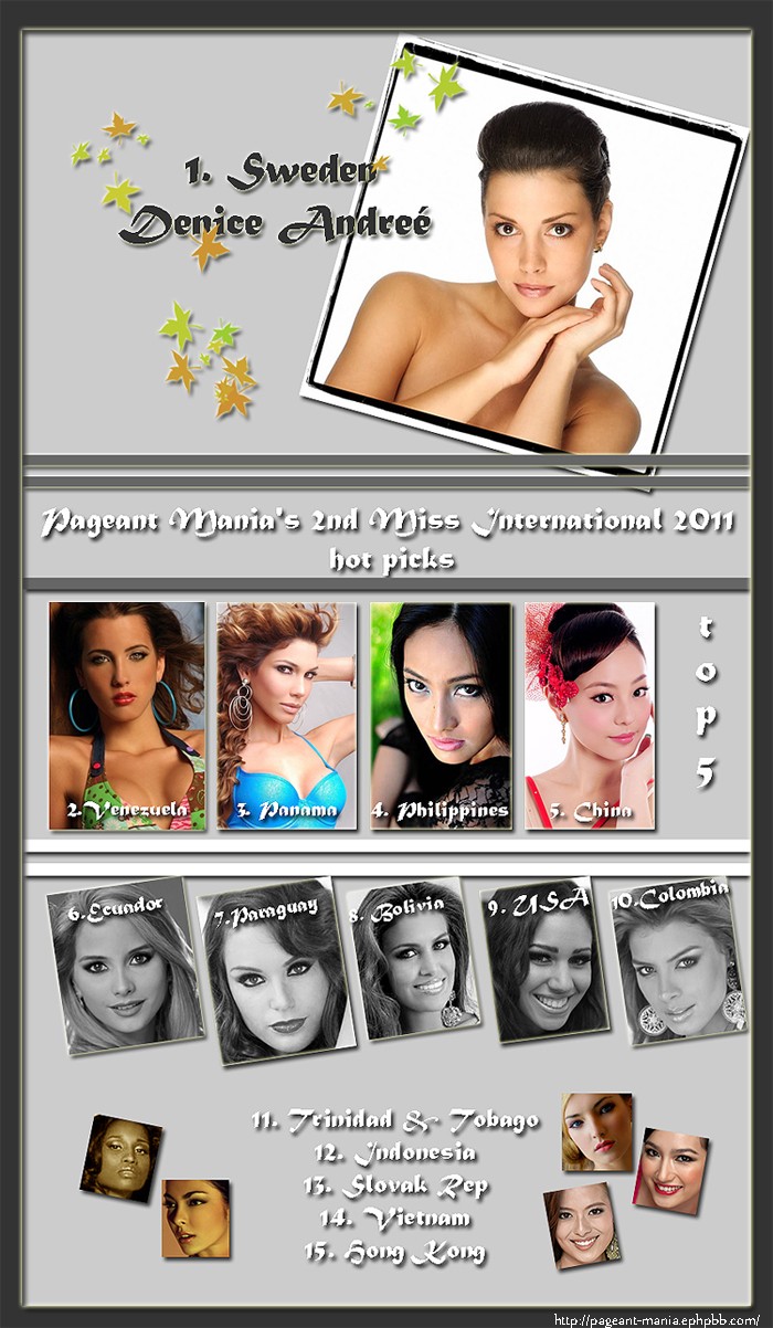 ***Pageant Mania's Miss International 2011 Final Prediction List!*** 1434