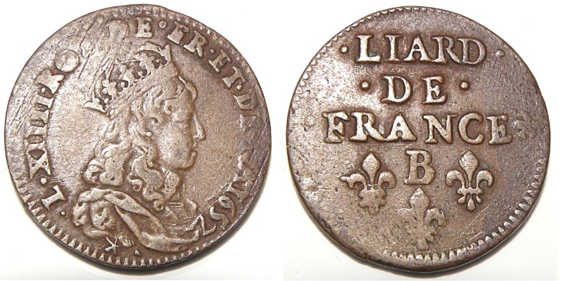Liard de France 1657 B 1657b10