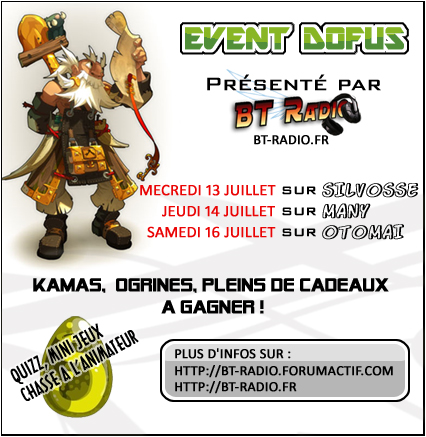 EVENTS DOFUS MERCREDI, JEUDI ET SAMEDI A 20H - SILVOSSE, MANY, OTOMAI Eventd10