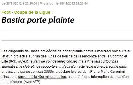 CdL : Bastia 0-3 Lille S65