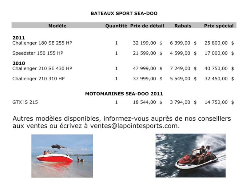 Lapointe Sports Liquidation motomarines et bateaux Sea-Doo 2011 Aliqui10