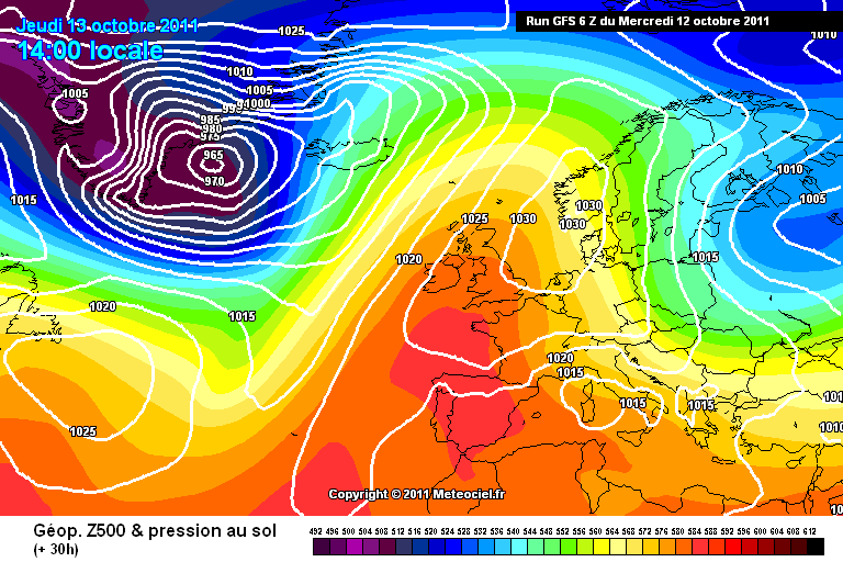 Osservazioni 13 ottobre - cambiamento meteo Gfs-0-33