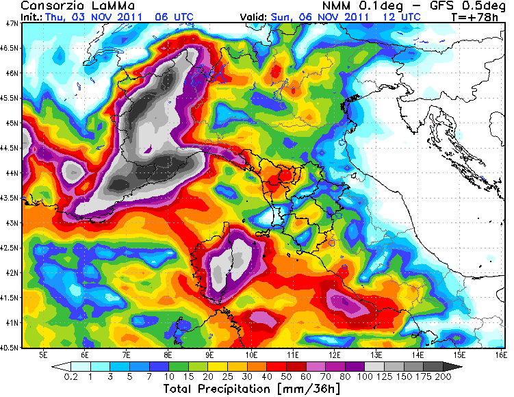 novembre - Altro pericolo per le zone alluvionate? fase 3-6 novembre - Pagina 2 Pcp36h10