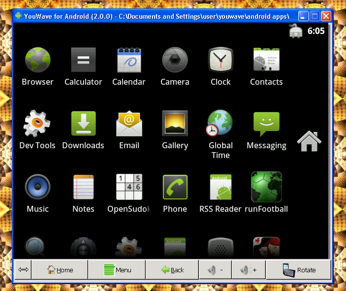 YouWave | Android Emulator for PC Menuyw10