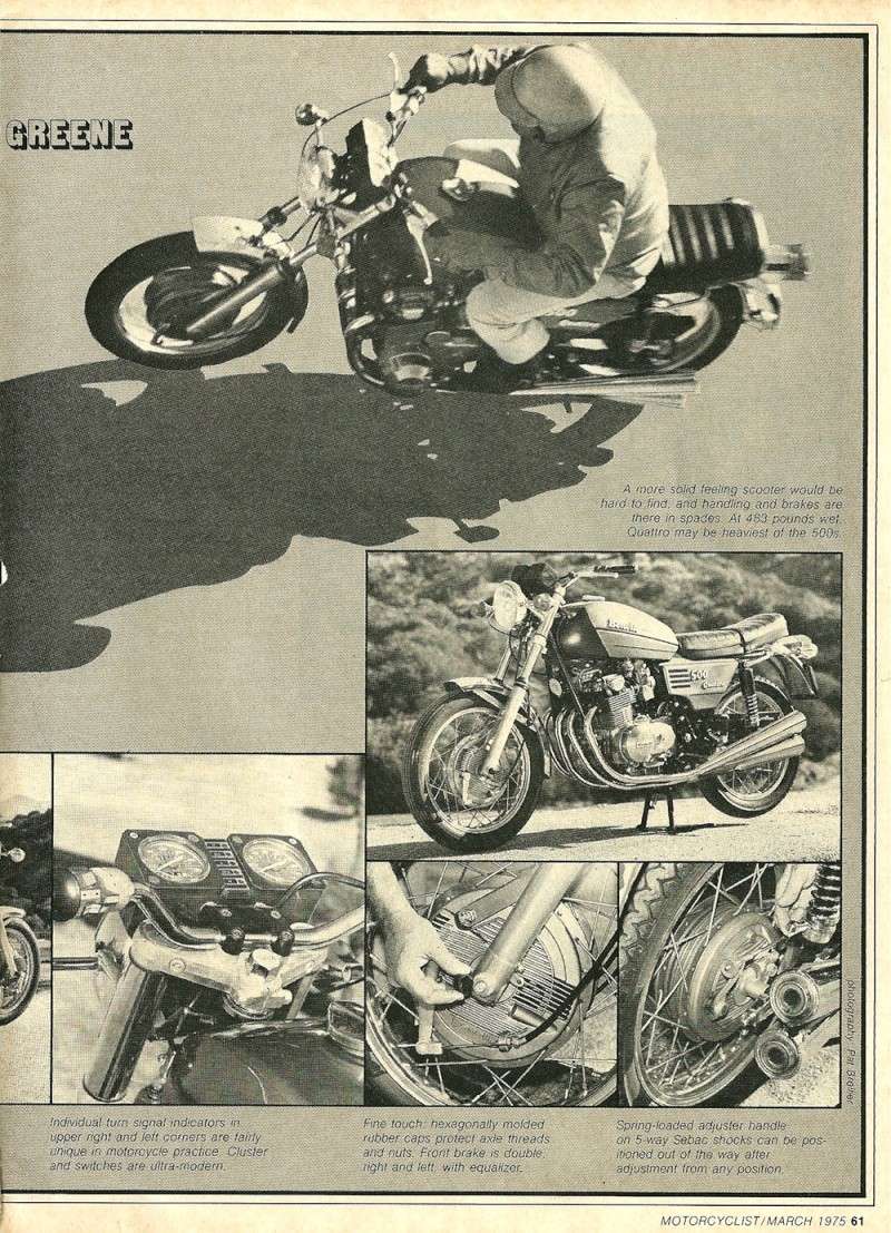 Motorcyclist - 1975 Benelli 500 Quattro road test  1975-b11