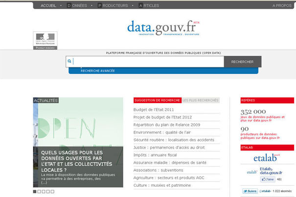 La France lance son portail de données publiques Platef10