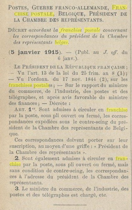 affranchissements franco belges de Sainte Adresse au Havre Franch11