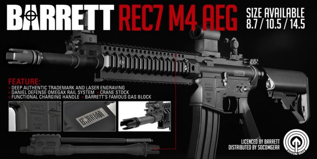 SocomGear : Barrett REC7 M4 AEG 8.7″ / 10.5″ / 14.5″ Barret10