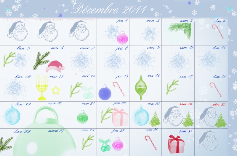 Calendrier pour le mois de decembre 2011 Decemb10