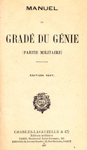 Livres divers sur le Génie et les techniques du Génie 1927-010