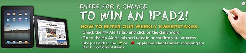 Back to School win an ipad 2  *mypoints sweeps purchase necessary* Sweeps11