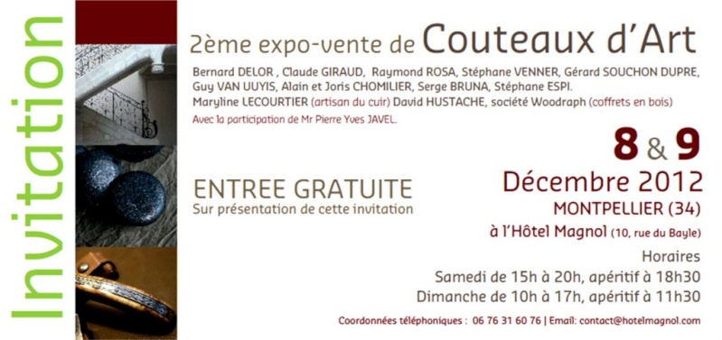 Invitation Expo vente privée de couteaux d'Art de MONTPELLIER Invita10