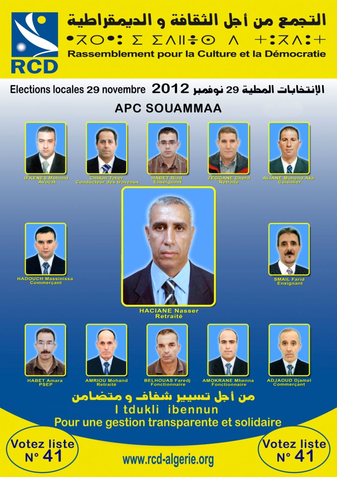 Les candidats du RCD pour la commune Souamaâ (Tizi-Wezzu) 188