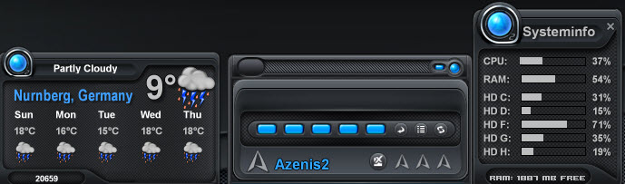 Quatre widgets pour le thème Azenis 2 142