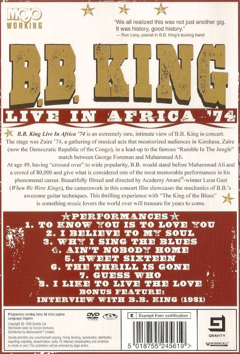 [DVD] BB KING Live in Africa  Numari13