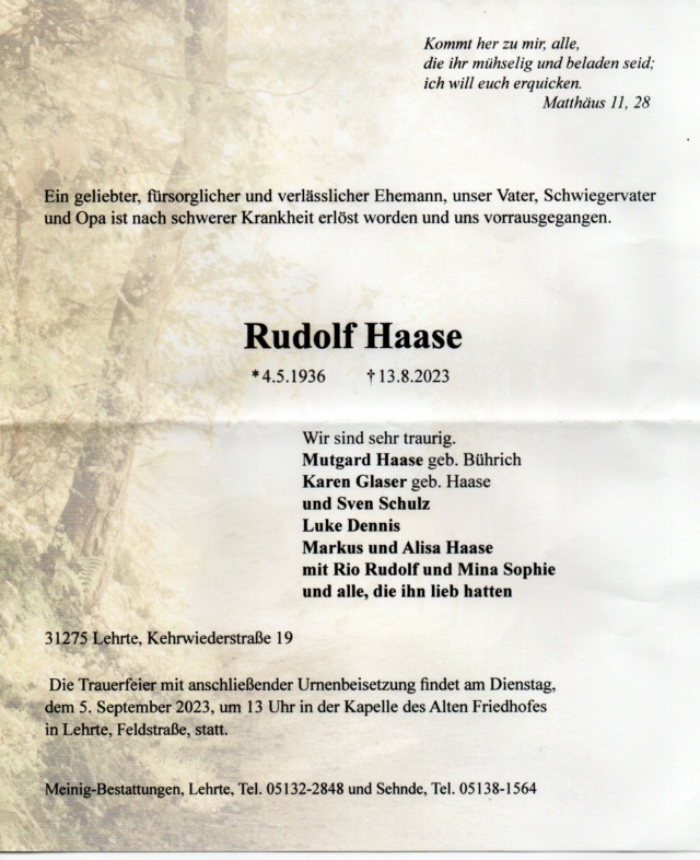 R.I.P Rudolf HAASE Img20210