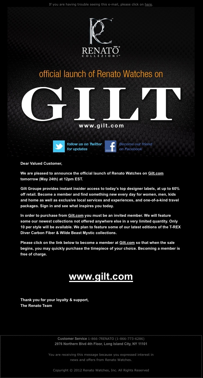 Renato Debuts on GILT Group Tomorrow 5-24 Www_re10