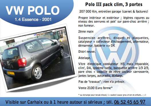 Volkswagen POLO III pack clim, 3 portes Captur16