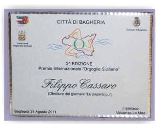 Conferito all’editore Filippo Cassaro il Premio “Orgoglio Siciliano 2011 Targa_10