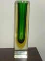 Mandruzzato Murano / sommerso Faceted green glass vase Mady_g10