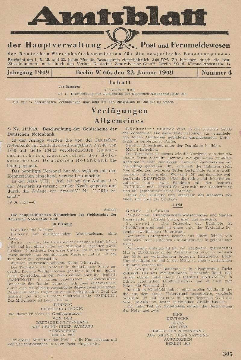 Amtsblätter DDR - Jahrgang 1949 30510