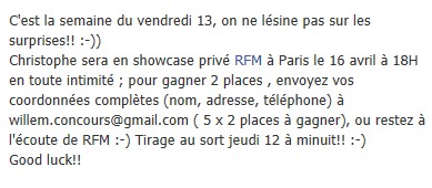 SHOW CASE PRIVE A PARIS AVEC RFM 16/04/2012 Rfm10