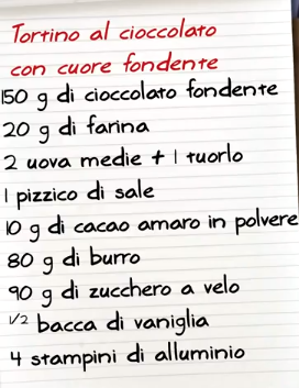 Tortini di cioccolato con cuore di cioccolato fuso Ingred10