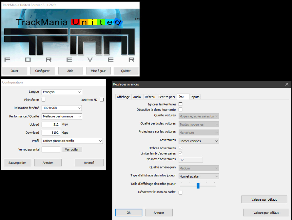 Configuration du jeu Rzogla19