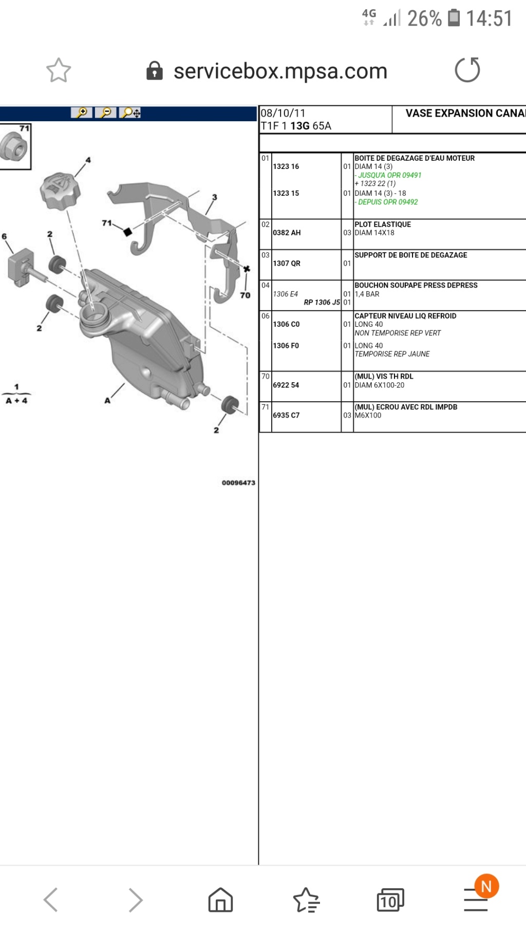 Capteur Niveau de liquide de refroidissement Screen12