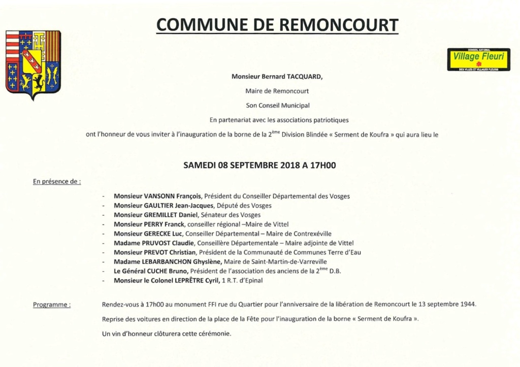 Borne du serment de Koufra: REMONCOURT (88) Invita10