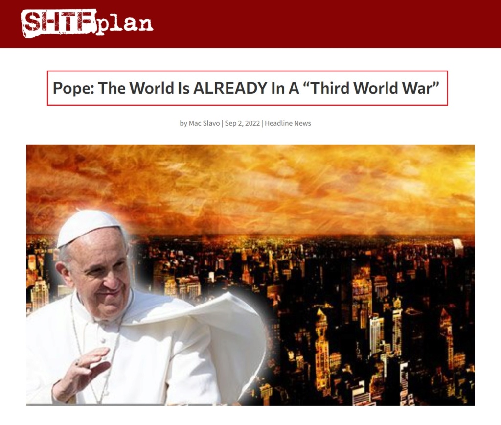 • Papa Francisco: el mundo YA está en una "Tercera Guerra Mundial"... Terce226