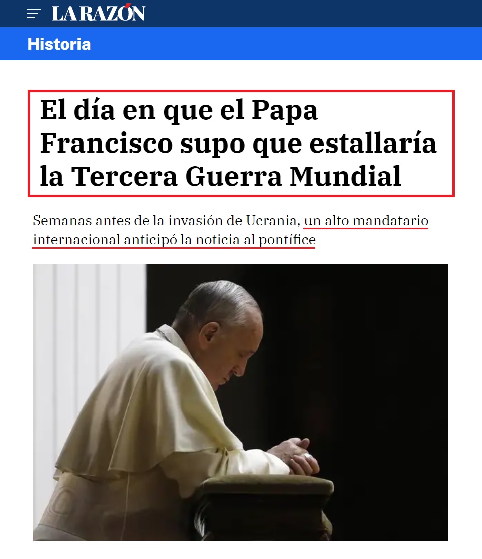 • Papa Francisco: el mundo YA está en una "Tercera Guerra Mundial"... Terce234