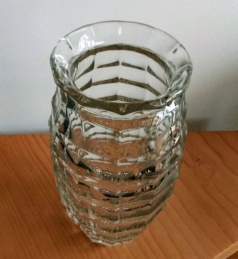 Heavy cast glass vase Img_2027